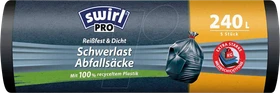 Swirl Reißfest & Dicht Schwerlast-Abfallsäcke 240l, 5 Stück