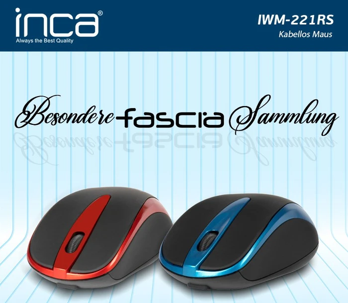 Inca IWM-221RSK Wireless Mouse schwarz/rot, USB