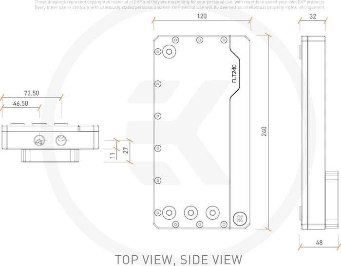 EK Water Blocks Quantum Line EK-Quantum Kinetic FLT 240 D5/DDC Body D-RGB, Acryl
