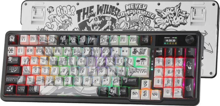 Redragon Artemis K719 Pro Wireless, Graffiti Edition, LEDs RGB, Hi-Fi Custom, USB/Bluetooth, US
