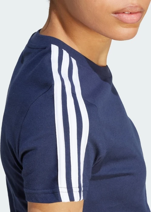adidas Loungewear Essentials Slim 3-Streifen T-Shirt kurzarm legend ink/white (Damen)