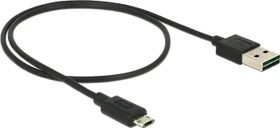 DeLOCK EASY-USB Adapterkabel, USB 2.0 Micro-B [Stecker] auf USB-A 2.0 [Stecker], schwarz, 0.5m (83845)