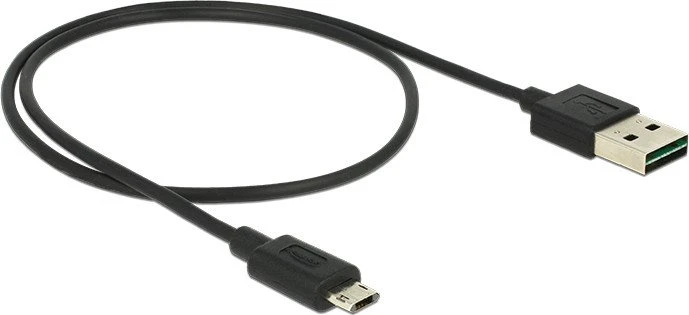 DeLOCK EASY-USB Adapterkabel, USB 2.0 Micro-B [Stecker] auf USB-A 2.0 [Stecker], schwarz, 0.5m