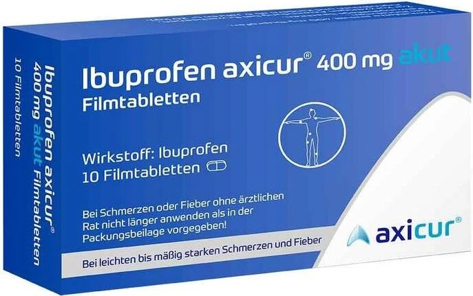 axicorp Pharma Ibuprofen axicur 400mg akut Filmtabletten, 10 Stück