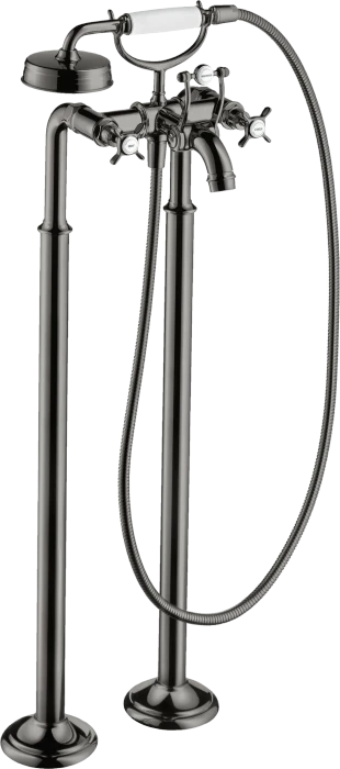 Hansgrohe Axor Montreux 2-Griff Wannenarmatur bodenstehend mit Kreuzgriffen polished black chrome
