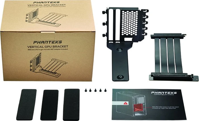 Phanteks Vertical GPU Kit, gewinkelt, PCIe 4.0, 220mm, schwarz