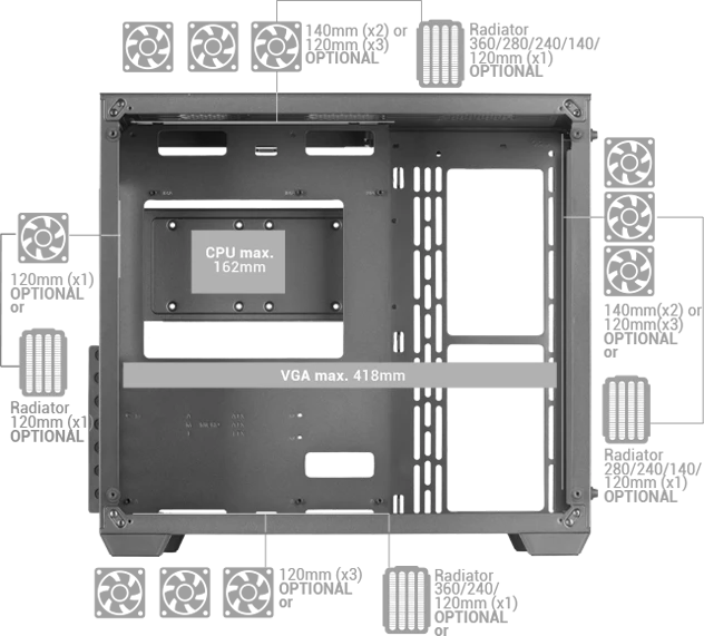 Mars Gaming MCV3, schwarz, Glasfenster