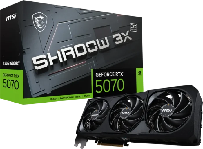 MSI GeForce RTX 5070 12G Shadow 3X OC, G5070-12S3C, 12GB GDDR7, HDMI, 3x DP