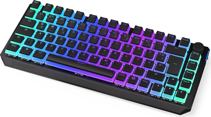 Endorfy Thock 75% Wireless Pudding, PBT, LEDs RGB, hot-swap, Kailh Box BLACK, USB/Bluetooth, DE