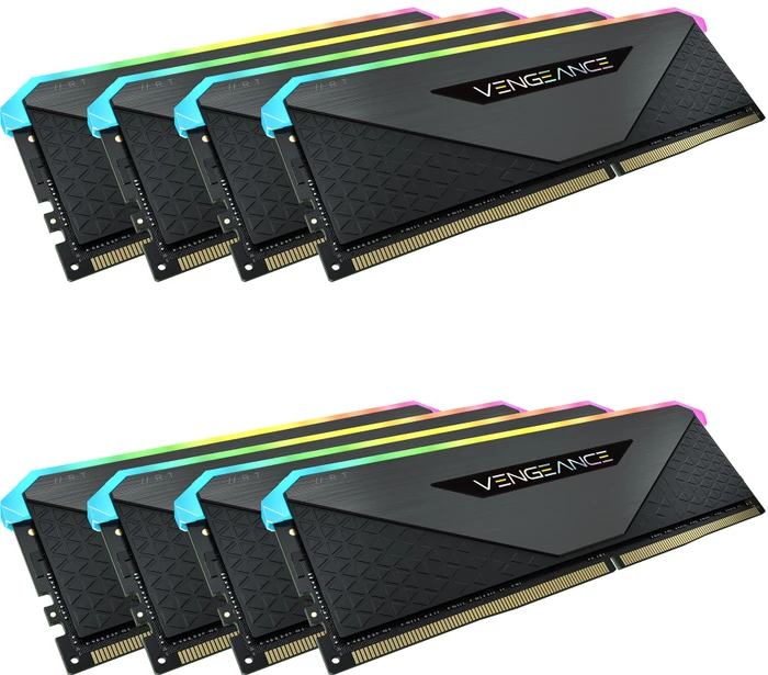 Corsair Vengeance RGB RT Gunmetal UDIMM 256GB Kit, DDR4-3600, CL18-22-22-42