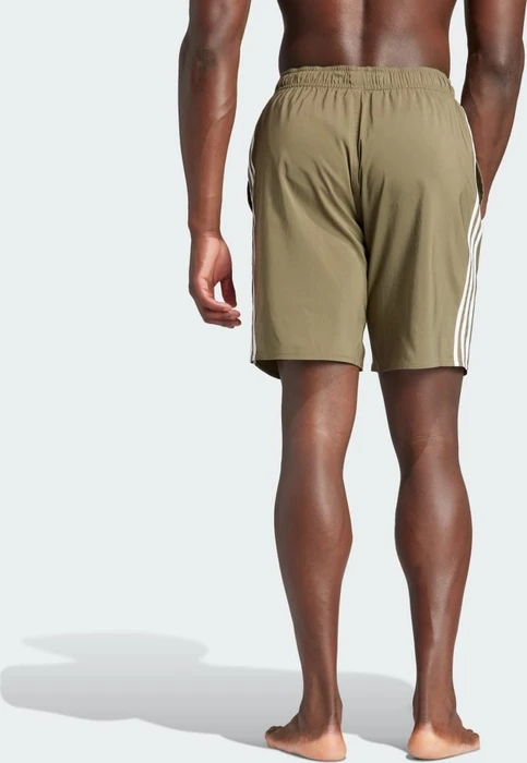 adidas 3-Streifen CLX Badeshorts olive strata/white (Herren)