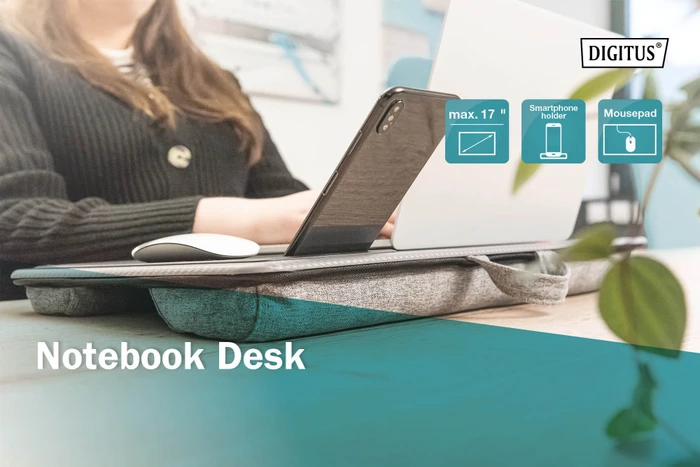 Digitus Notebook Desk, Notebook-Stand bis 17", grau