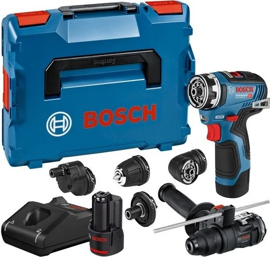 Bosch Professional GSR 12V-35 FC FlexiClick Akku-Bohrschrauber inkl. L-Boxx + 2 Akkus 3.0Ah + Zubehör