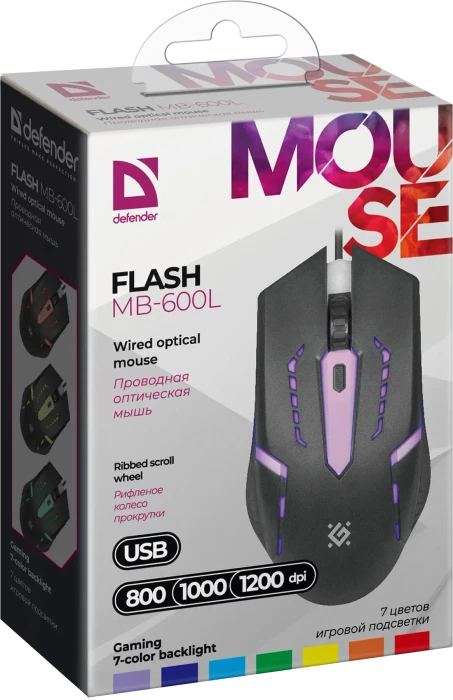 Defender Flash MB-600L Wired Mouse schwarz, USB