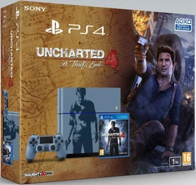 Sony PlayStation 4 - 1TB Uncharted 4: A Thief's End Limited Edition Bundle grau/blau