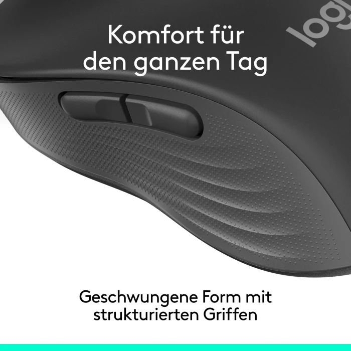 Logitech Signature M650 Medium mit Mauspad, Graphite, Logi Bolt, USB/Bluetooth