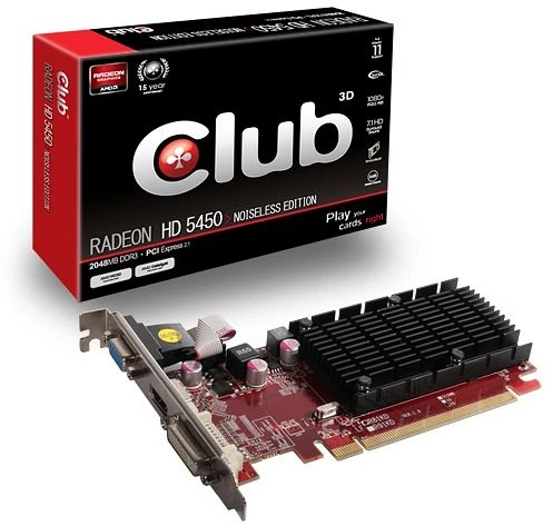 Club 3D Radeon HD 5450 Noiseless Edition, 2GB DDR3, VGA, DVI, HDMI