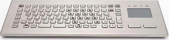 GETT InduKey KV23203 TKV-084-FIT kompakte Edelstahltastatur, Touchpad, USB, DE