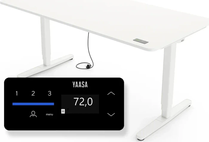 Yaasa Desk Pro elektrisch höhenverstellbarer Sitz-Steh-Schreibtisch 160x80cm weiß/weiß