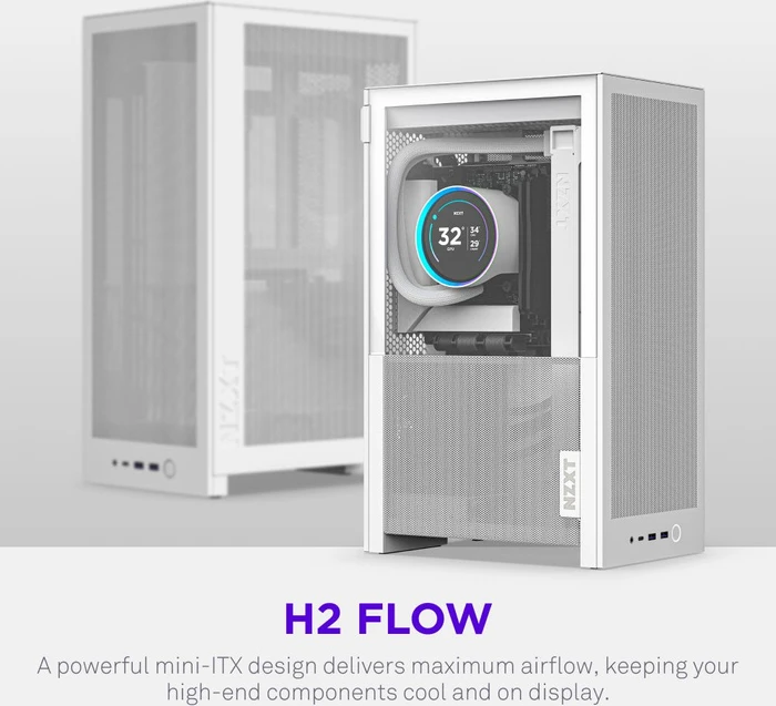 NZXT H2 Flow White, Glasfenster, Mini-ITX