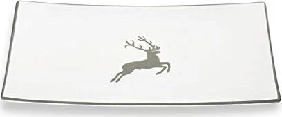Gmundner Keramik Grauer Hirsch Platte 30x20cm