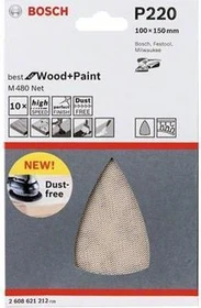 Bosch Professional M480 Best for Wood and Paint Gewebeschleifblatt K220, 100x150mm, 5 Stück