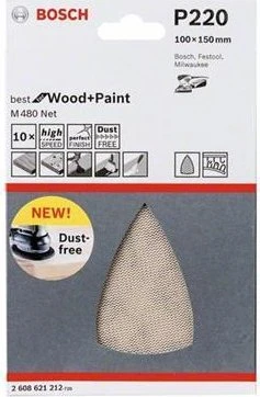 Bosch Professional M480 Best for Wood and Paint Gewebeschleifblatt K220, 100x150mm, 5 Stück