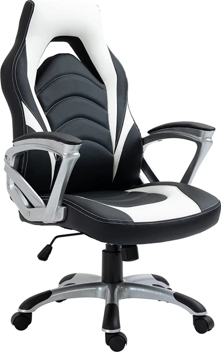 CLP Foxton Kunstleder Gamingstuhl, schwarz/weiß