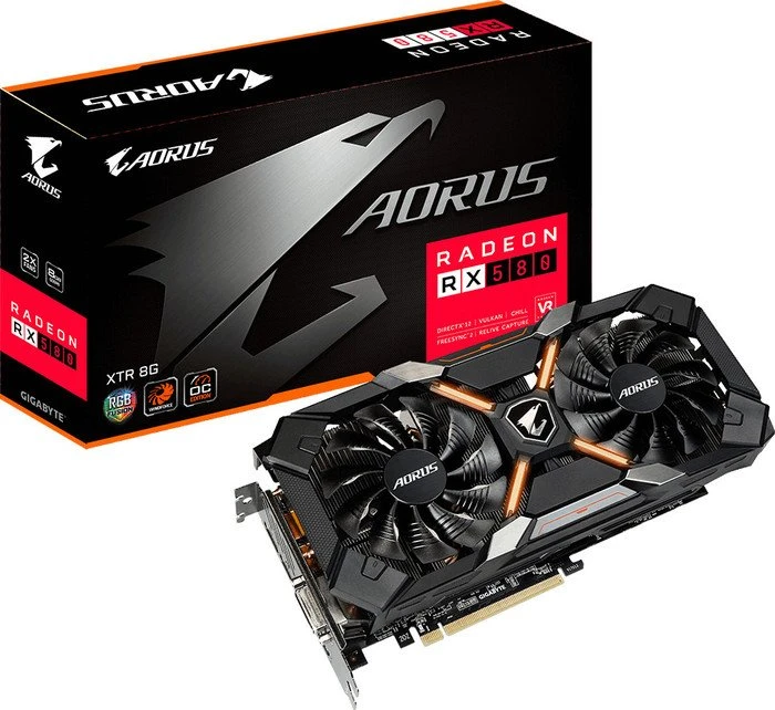 GIGABYTE AORUS Radeon RX 580 XTR 8G, 8GB GDDR5, DVI, HDMI, 3x DP