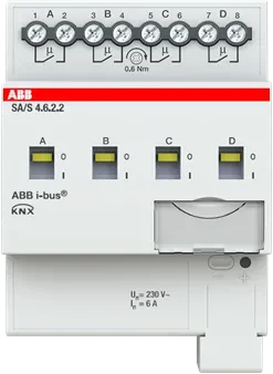 ABB SA/S4.6.2.2 Schaltaktor 4-fach, 230V, 6A, 4TE REG, Schaltaktor