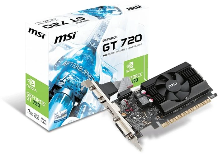 MSI GeForce GT 720, N720-1GD3LP, 1GB DDR3, VGA, DVI, HDMI