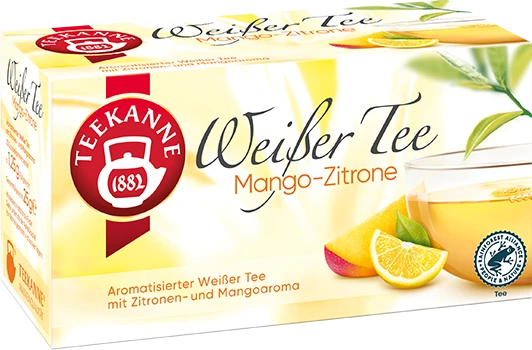 Teekanne Weißer Tee Mango-Zitrone Tee Beutel, 20 Stück