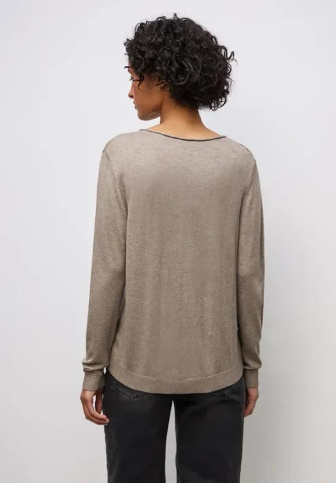 Street One V-Neck Pullover mocha dream mel. (Damen)
