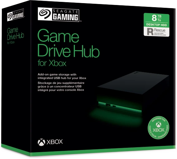 Seagate Game Drive Hub for Xbox, 8TB, +Rescue, USB 3.0 Micro-B
