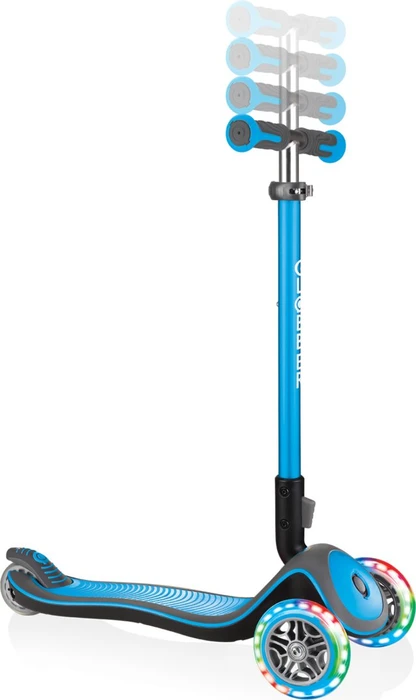 Globber Elite Deluxe Lights Kickboard sky blue