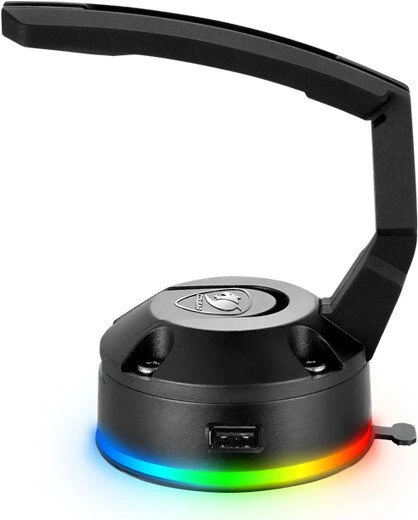 Cougar Bunker RGB Mouse Bungee mit 3-fach USB-Hub, Mauskabelhalterung, schwarz
