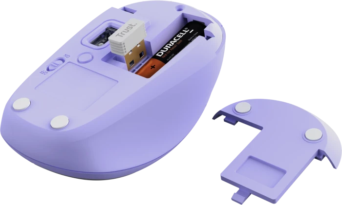 Trust Yvi+ Compact Multi-Device Wireless Mouse violett, USB/Bluetooth