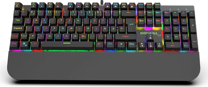 Inca IKG-443 Empousa Mechanical Gaming Tastatur, schwarz, LEDs RGB, RED Switches, USB, DE