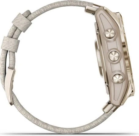 Garmin Fenix 7S Sapphire Solar cream gold titanium/cream heather