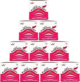 Nasara Kinesiology Tape Rolle 5cm x 5m pink, 10 Stück