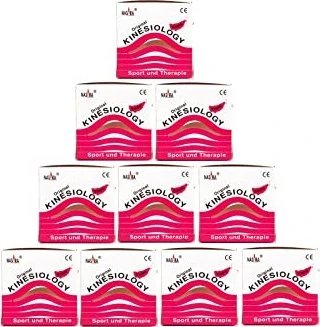 Nasara Kinesiology Tape Rolle 5cm x 5m pink, 10 Stück