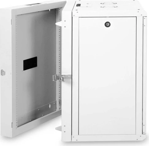 Digitus Professional Unique Serie Wandschrank 16HE, zweiteilig, schwenkbar, Sicherheitsglastür, IP2X, grau, 600mm tief