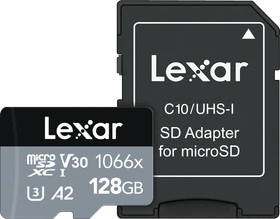 Lexar Professional 1066x Silver Series R160/W70 128GB Kit, UHS-I U3, A2, Class 10