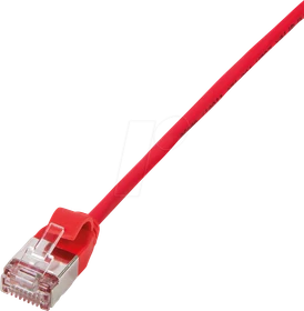 LogiLink TPE Slim Patchkabel, Cat6a, U/FTP, RJ-45/RJ-45, 5m, rot