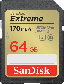 SanDisk Extreme R170/W80 64GB, UHS-I U3, Class 10