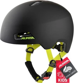 Alpina Hackney Kinderhelm black/neon yellow mat