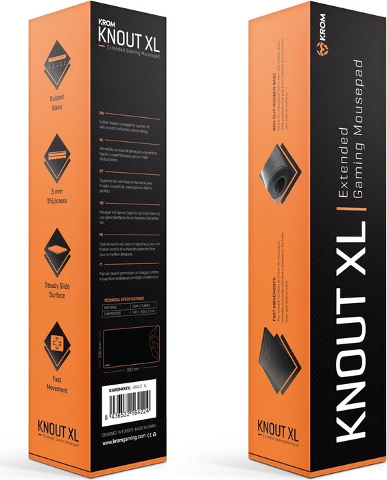 Krom Knout XL Gaming Mousepad, schwarz