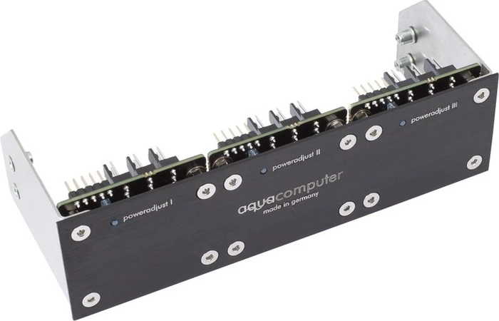 Aqua Computer Einbaublende für poweradjust 2/3 und farbwerk, Aluminium schwarz eloxiert