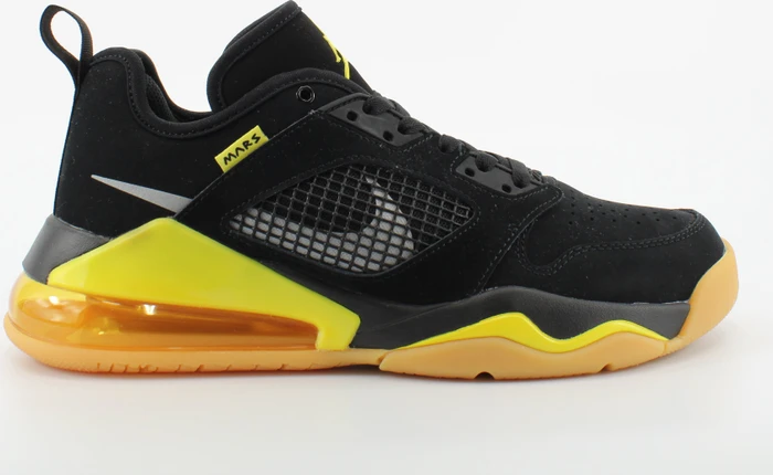 Nike Jordan Mars 270 Low black/dynamic yellow/gum light brown/metallic silver (Herren)