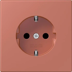 Jung SCHUKO-Steckdose, 16 A 250 V ~, Schraubklemmen, Duroplast lackiert, Serie LS, terre sienne brique